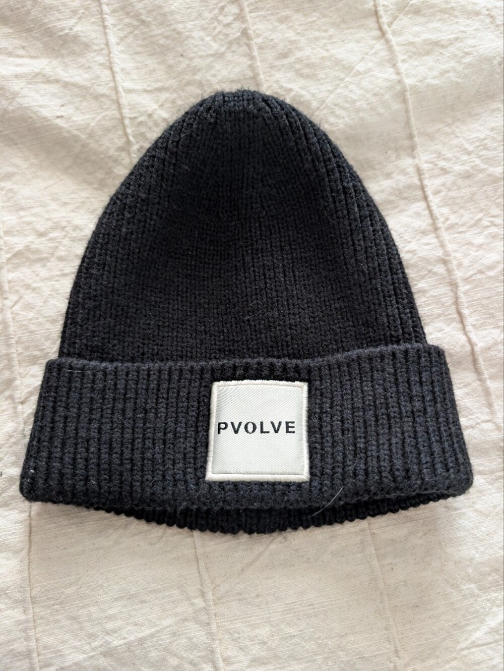 PVOLVE Men's Black Ribbed Knit Beanie
